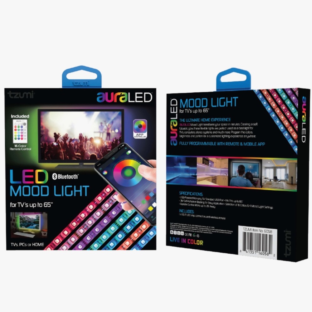 TZUMI LED MOOD LIGHT STRIP RGB WITH REMOTE - NIB!